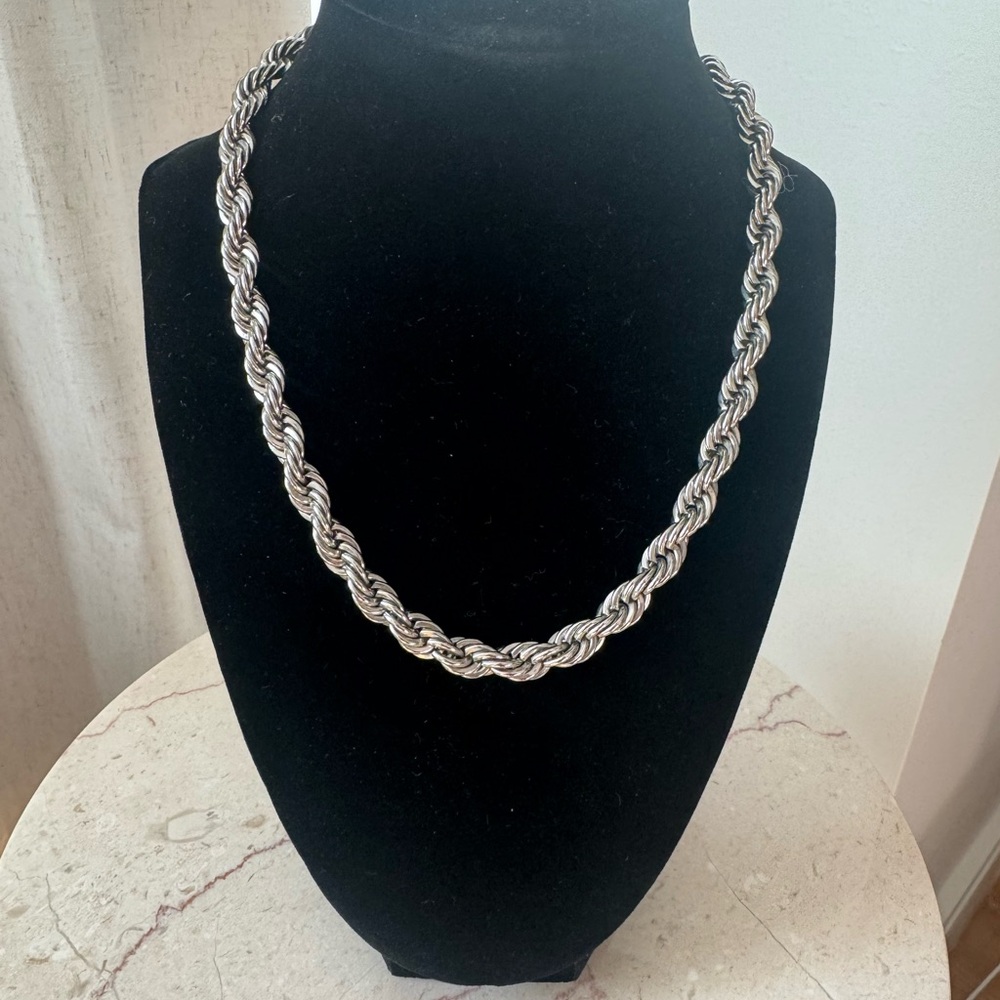 Charming Charlie Silver Tone Rope Chain Necklace
